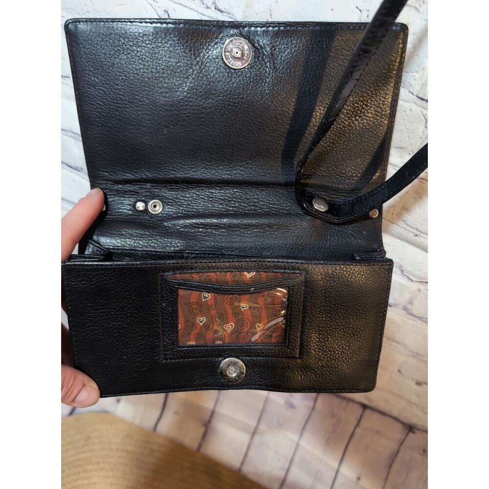 BRIGHTON Celtic Plaque Embossed Leather Clutch Handle Bag - Picture 14 of 16